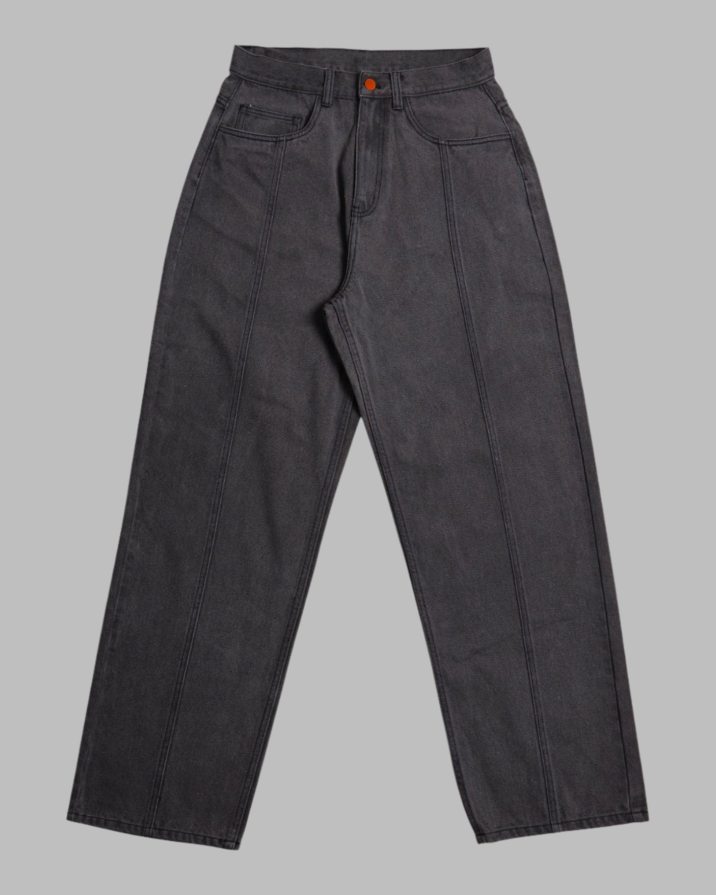 SUPER LOOSE, DARK GREY DENIM WITH FRONT CUT