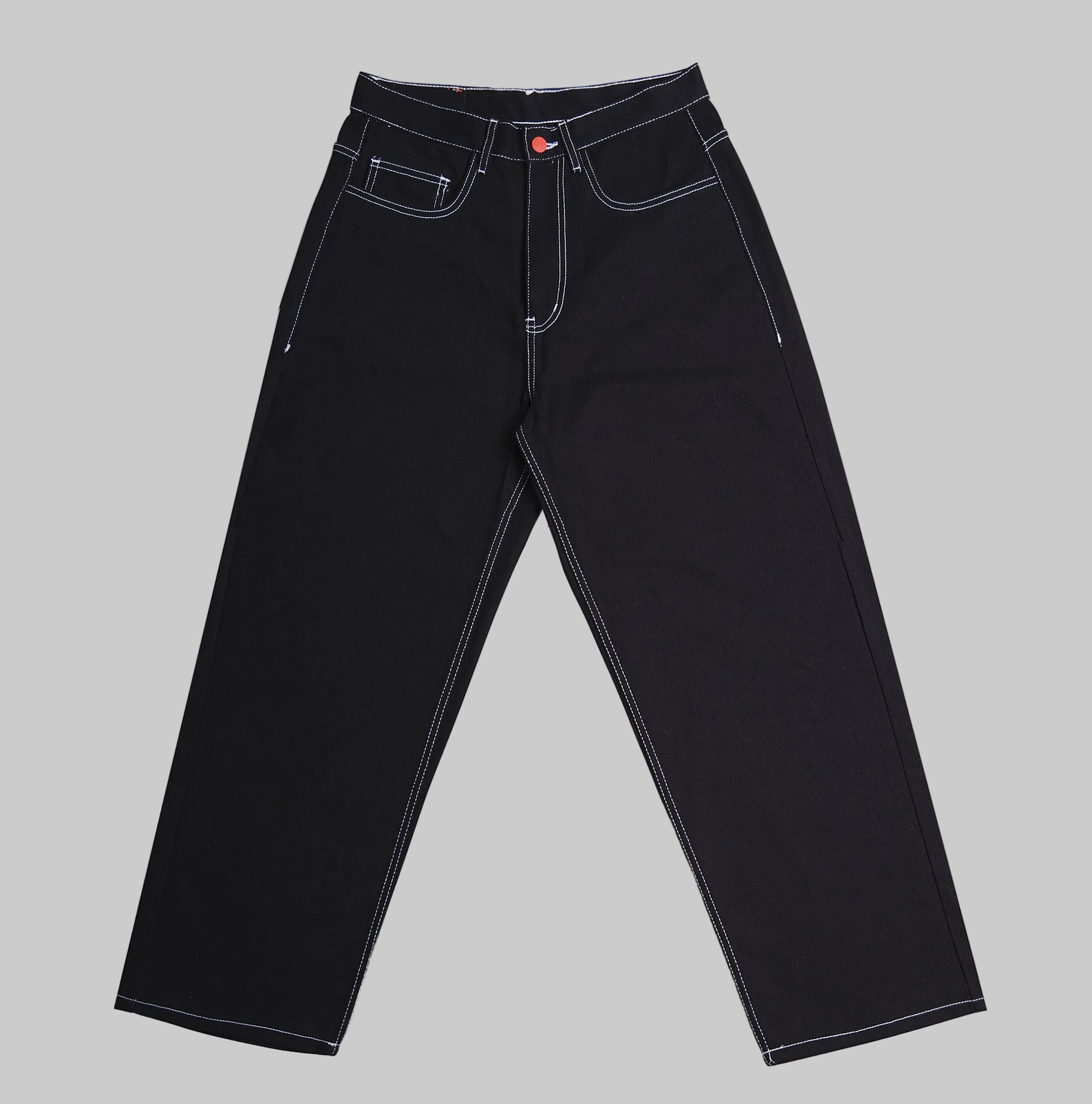 SUPER LOOSE - BLACK WITH WHITE STITCHES