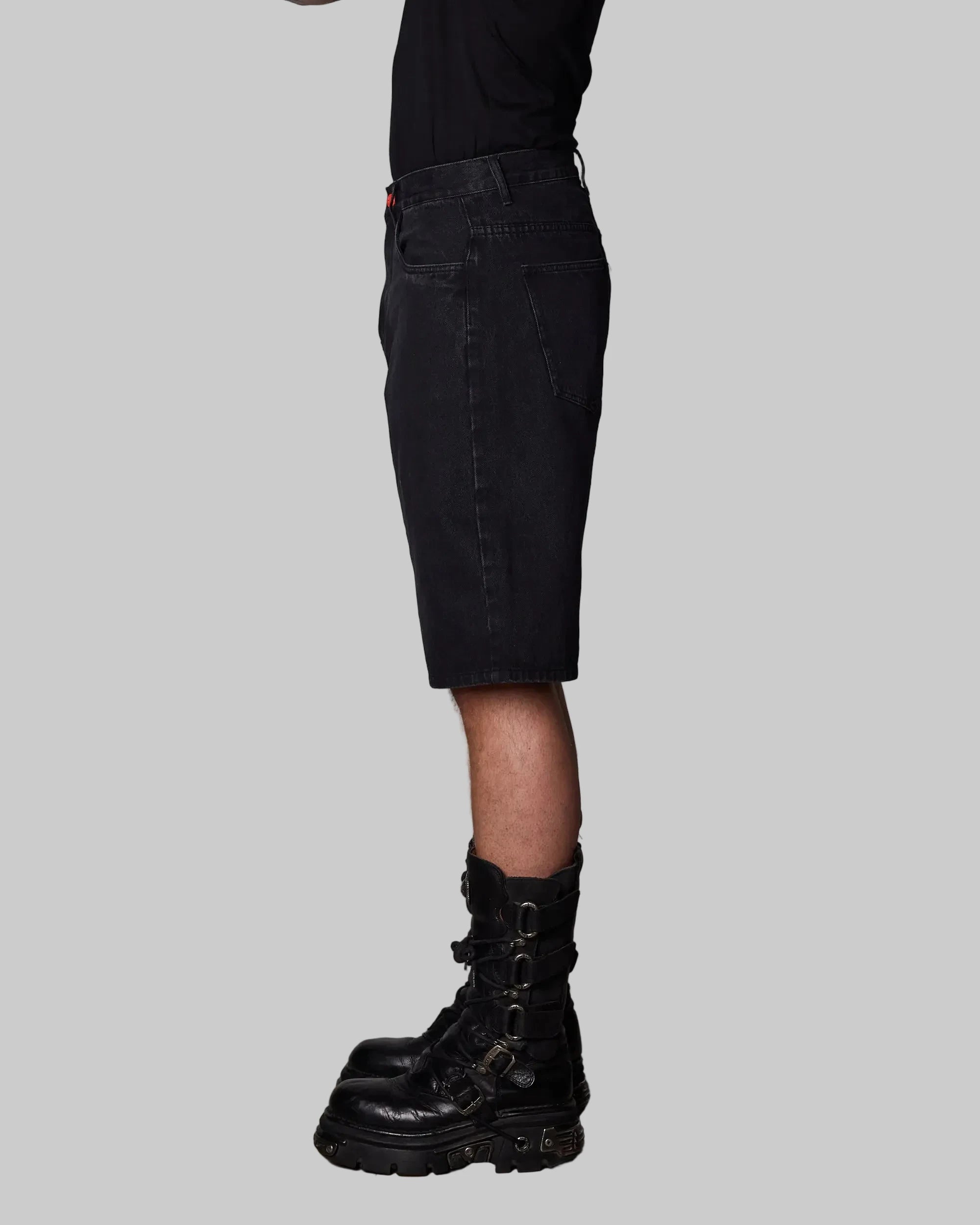 Super Loose Denim Shorts – Black | BeWider Super Loose Denim Shorts – Black | BeWider