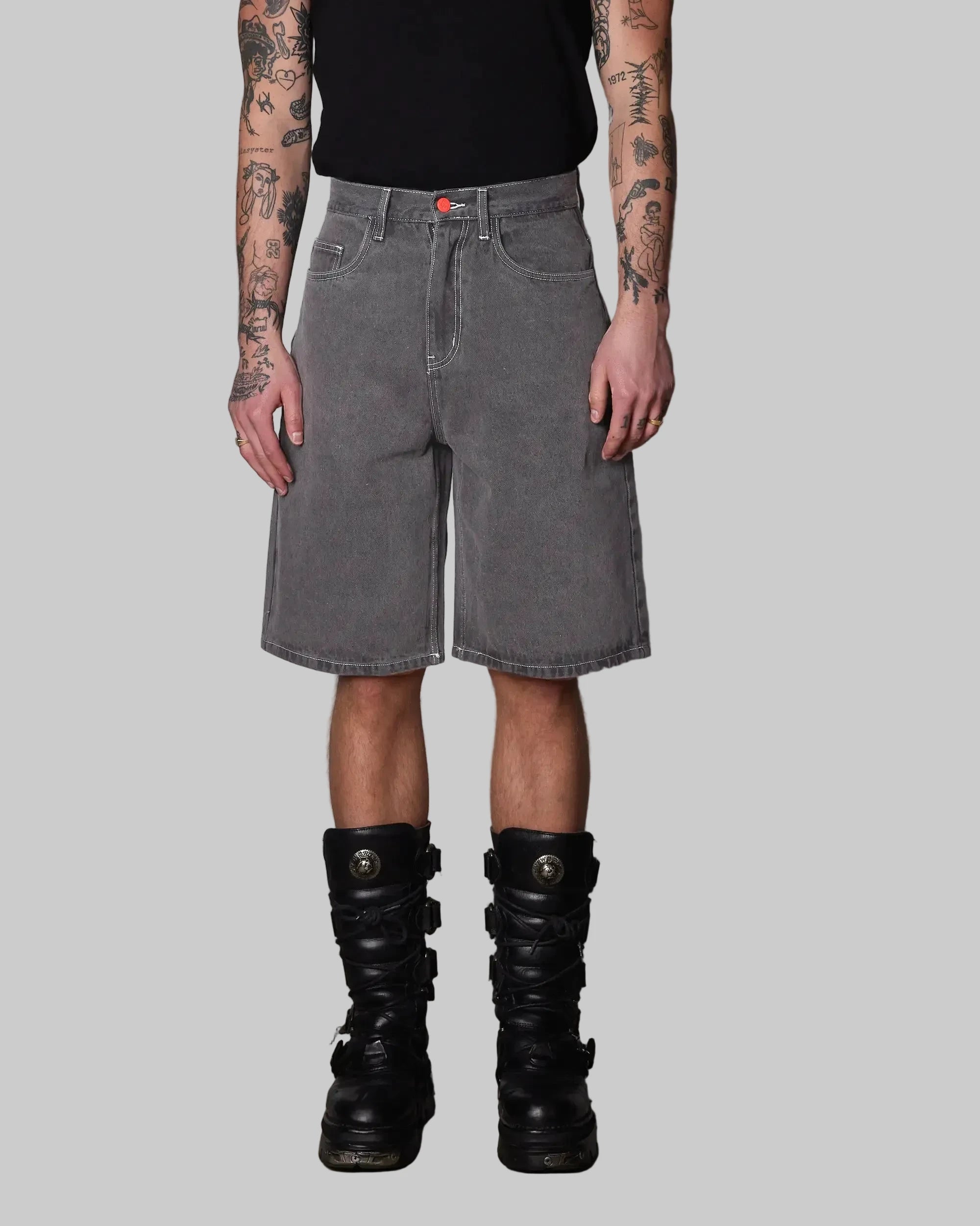 SUPER LOOSE SHORTS - LIGHT GREY