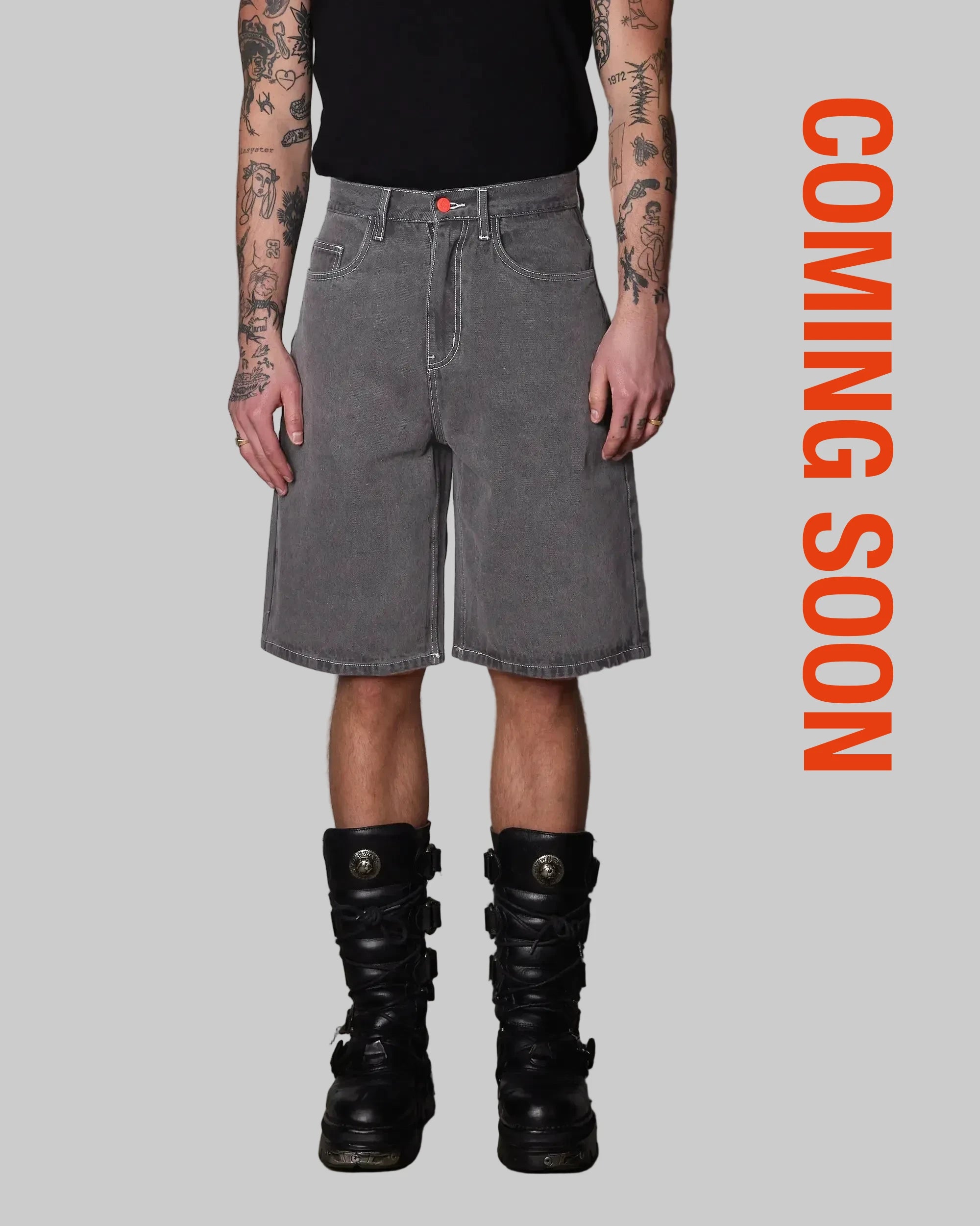 SUPER LOOSE SHORTS - LIGHT GREY