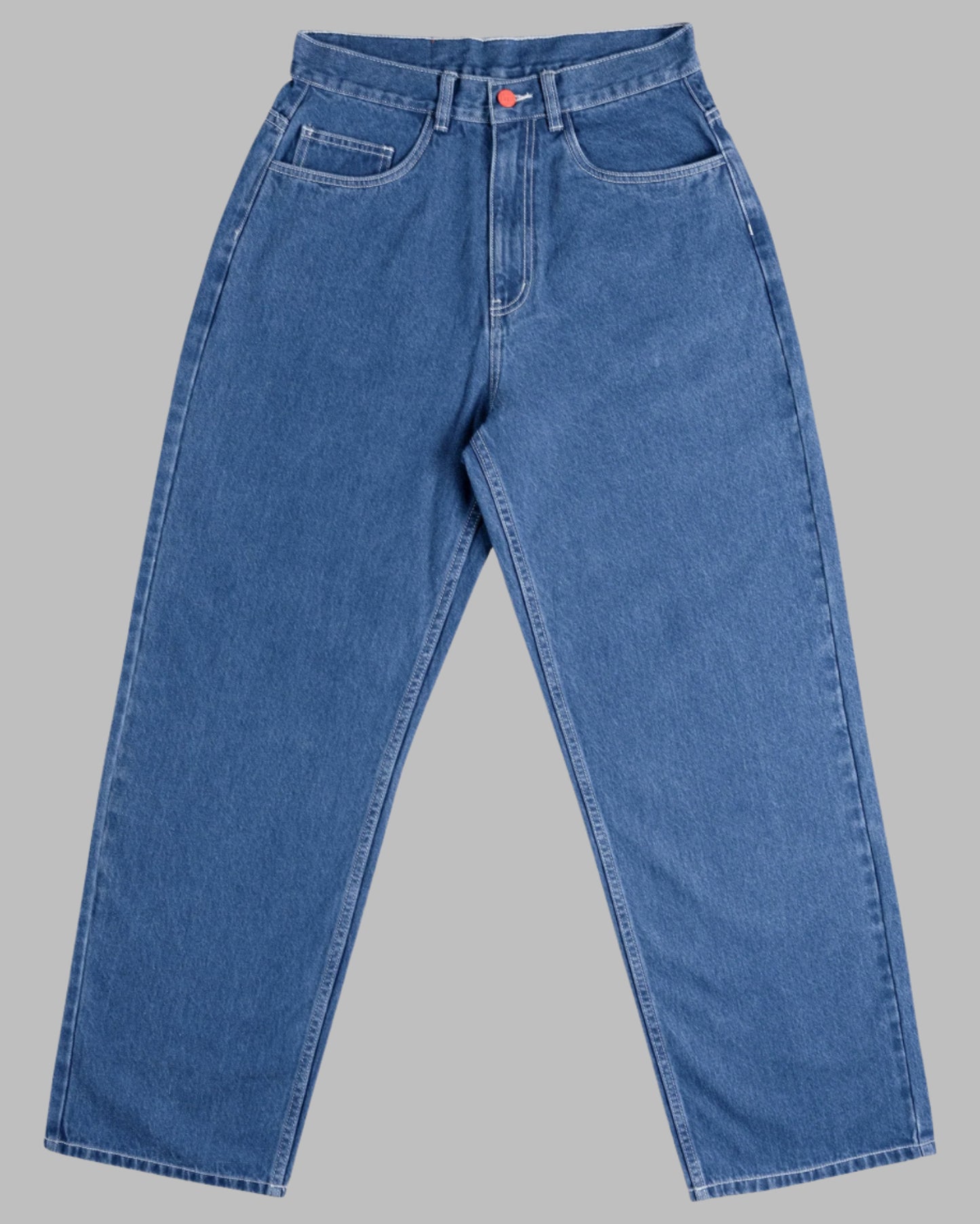 SUPER LOOSE BLUE DENIM WITH WHITE STICHING